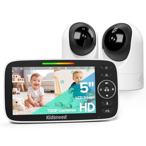 Kidsneed 5" Split Baby Monitor with 2 HD 720P Cameras