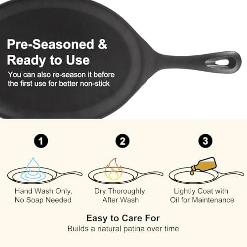 2 Sets Cast Iron Fajita Skillet Set Sizzling Plate with Wooden Base & Anti Scald Protection Hot Handle Cover, Cast Iron Skillets Set for Home Barbecue Kitchen Party Restaurant Catering Service 6