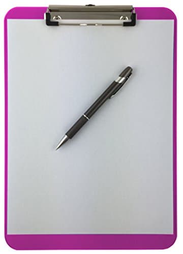 Trade Quest Plastic Clipboard Transparent Color Letter Size Low Profile Clip (Pack of 6) (Assorted) 6