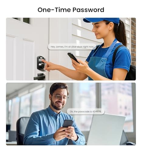 Veise KS02A Fingerprint Keyless Entry Door Lock, Auto Lock, Electronic Keypad Deadbolt for Front Door, Biometric, Anti-Peeping Password, Easy Install, Matte Black 6