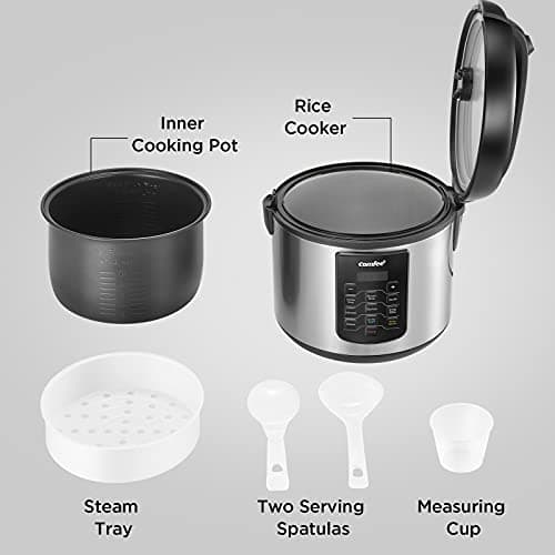 COMFEE' Rice Cooker 10 cup Uncooked/20 cup Cooked, Rice Maker, Steamer, Saute, Steamer and Warmer, 5.2 QT Large Capacity, Brown Rice, Quinoa and Oatmeal, 8 One-Touch Programs 9