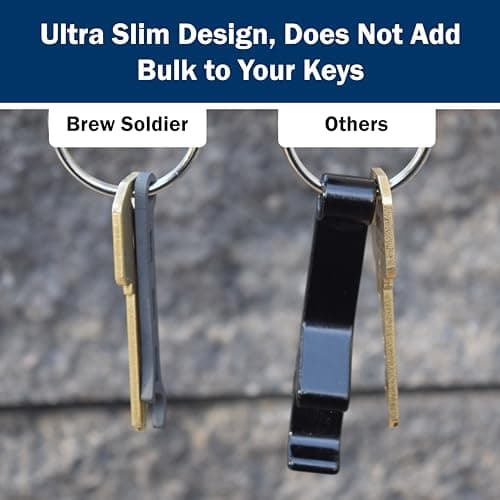 Gear Infusion Brew Soldier Bottle Opener - Thin Titanium Bottle Opener with Key Ring - Made in the USA (Sandblasted) 2