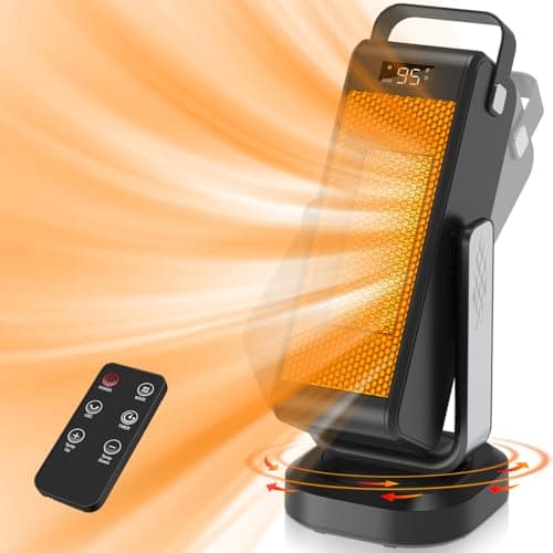 Space Heater, Portable Heater with 3D Oscillating for Large Room, 4 Mode/ECO Electric Heater, PTC Space Heaters for Indoor Use with Thermostat, Portable Space Heaters Indoor for Office/Bedroom/Home0