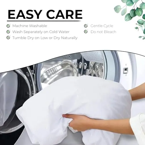 LINENWALAS Tencel Lyocell Silk Pillowcases for Hair and Skin, Standard Size 20"x30" with Envelop Closure Soft, Breathable, Eucalyptus Cooling Pillowcases Set of 2 (White, Queen) 7