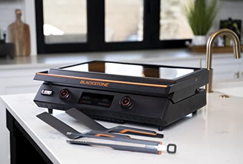 22" Electric Griddle Nonstick with Lid, 8001 E-Series Tabletop Large Griddle with Seasoning By Blackstone For Indoor and Outdoor Use, Wholesalehome Cloth Included 6