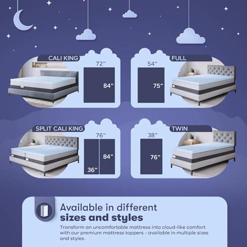Celestial Sleep Memory Foam Mattress Topper, Cool Gel Infused, CertiPUR-US, 3 inch Medium Soft - Twin 7
