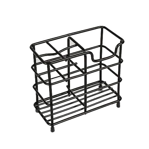 Toothbrush Holder for Bathrooms, Stainless Steel Bathroom Black Toothbrush and Toothpaste Holder 6