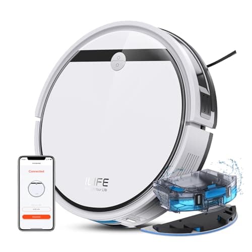 ILIFE Robot Vacuum and Mop Combo, V3s Pro Upgraded, Compatible with 2.4GHz WiFi/Alexa/Google, 120mins, 3000Pa, 2-in-1 Mopping Robotic Vacuum Cleaner, Path Route, for Pet Hair, Hard Floor, Carpet (V3x)