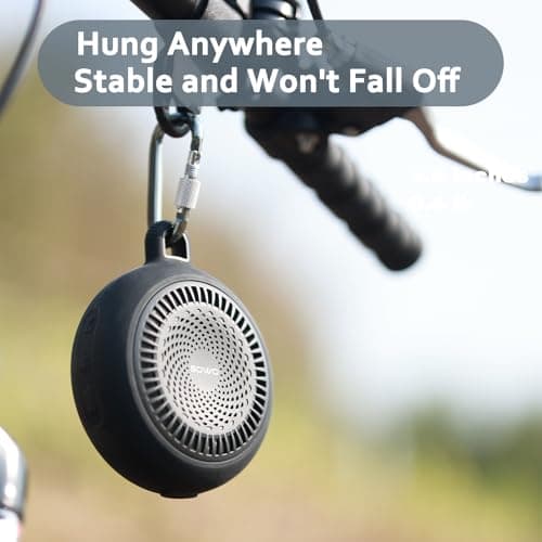 SOWO Shower Speaker Bluetooth Waterproof | Small Portable Wireless Bluetooth Speaker with Clip | Powerful Bass and Louder Volume | Colorful Lights and Lightweight | for Bathroom,Travel,Beach | Black 8