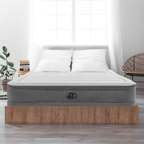 Intex 18" Inflatable King Air Mattress, Elevated Premium Comfort with Built-in Pump, Self-Inflating Portable Blow-Up Airbed for Guest Bed or Camping 8