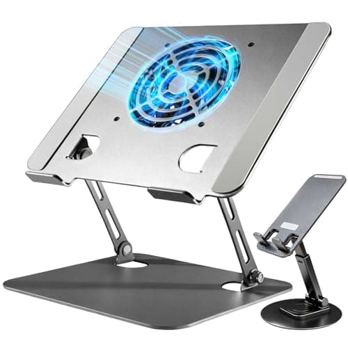 Laptop Stand for Desk, Laptop Riser with Active Cooling Fan, Widely Compatible with MacBook and Other Computer Accessories、Computer Stand for Laptop