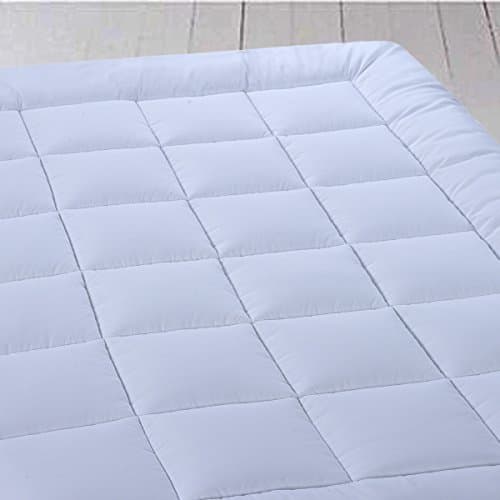 Royal Hotel Bedding Mattress Topper, Top-Split-King, 2 Inches Hypoallergenic Overfilled Down Alternative Anchor Bands Mattress Topper 5
