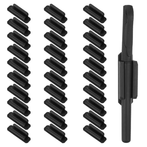 PATIKIL Pen Holder for Desk, 30 Pack Adhesive Pencil Holders Silicone Pencil Holder for Classroom Office Accessories Teacher Supplies, Black