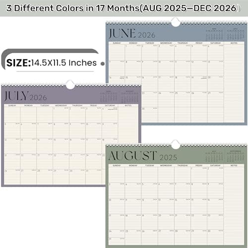 Calendar 2026, Monthly Wall Calendar, Runs Until Dec 2026, 14.5" x 11.5", Large Daily Blocks, Thick Paper, Easy-Flip Spiral Binding, Julian Dates Perfect for Home & Office Organization 5