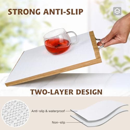 Shelf Liners for Kitchen Cabinets 12in x 20FT, Non Adhesive Drawer Liner Pure White Thickened Shelf Liner Non-Slip Easy to Clean for Tool Box Refrigerator with Knife and Tape Measure 2