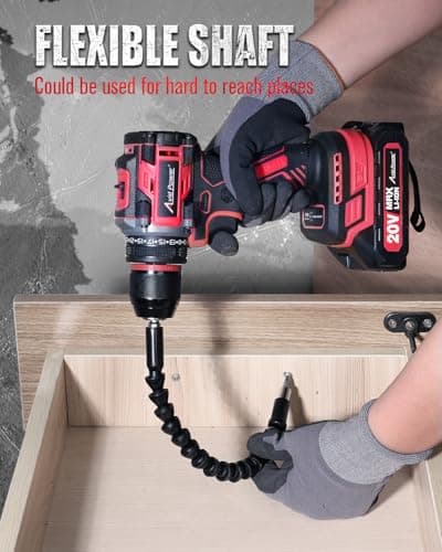 AVID POWER Brushless Power Drill Set, 20V Cordless Drill Driver Kit with 2.0Ah Battery and Charger, 3/8-Inch Metal Chuck, 355 In-lbs Torque, 2-Variable Speed, 26 Position and 22pcs Accessories 8