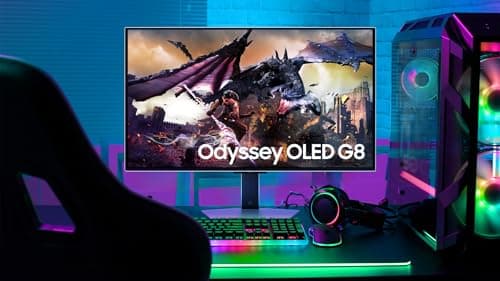 Samsung 32" Odyssey OLED G8 (G80SD) Series 4K UHD Smart Gaming Monitor w QD-OLED, 240Hz 0.03ms, G-Sync Compatible, Glare-Free Display, Sleek Metal Design, LS32DG800SNXZA, 3 Yr Warranty 25
