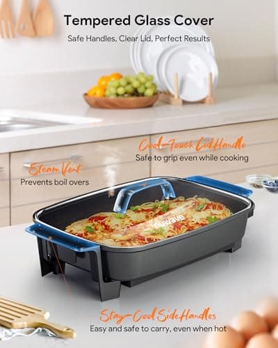 Nuwave Medley XL Digital Electric Skillet, Family Size Griddle w/Glass Lid, 2025 New & Improved Precision Heating, 100°-425°F, PFAS Free G11 Nonstick Ceramic Coating, Portable Hot Plate, 7qt Capacity 8