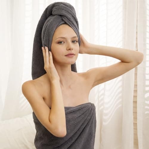 SEMAXE Grey Bath Towels Set of 4, 100% Cotton Luxury Bathroom Towels, Soft, Absorbent, and Quick-Drying, 55"x27", Perfect for Hotels, Gyms, and Spas 8