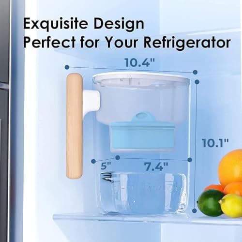 Waterdrop Alkaline Chubby 10-Cup Large Water Filter Pitcher with 1 Filter, Healthy, Clean & Toxin-Free Mineralized Alkaline Water (100 Gallons), Up to PH 9.5, BPA Free 7