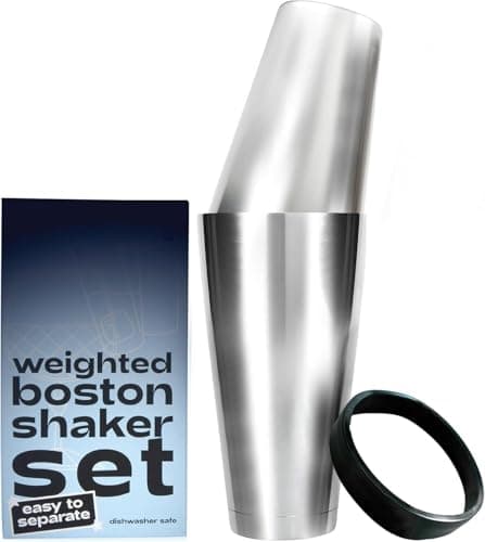 Boston Shaker Easy To Separate (2-Piece Bartending Kit) - Weighted/Unweighted Stainless Steel Bar Tumblers w/Silicone Rim - Cocktail Mixer | Boston Cocktail Shaker