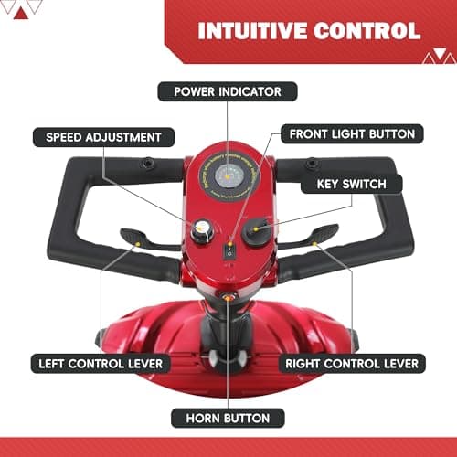 4-Wheel Mobility Scooter with Suspension&Phone Holder,350W Mobility Scooters for Seniors/Adults with Detachable Lithium Battery,330LBS Capacity 18Miles Electric Wheelchair,Front&Rear Basket 9