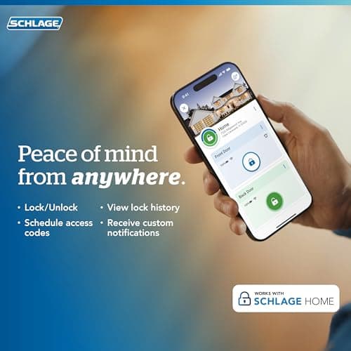 Schlage Encode Smart Wi-Fi Deadbolt Lock with Touchscreen Keypad, Keyless Front Door Entry, App Control, Alexa, Google Home and Airbnb Compatible, Satin Nickel, BE489WB CEN 619 7