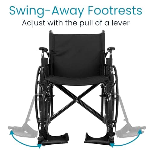 Vive Bariatric Wheelchair for Adults (Supports 400 lbs) - Foldable, Heavy Duty, Manual & Transport Wheel Chair - Portable Senior Drive Travel Scooter for Transfers - Wide 20" Seat 7