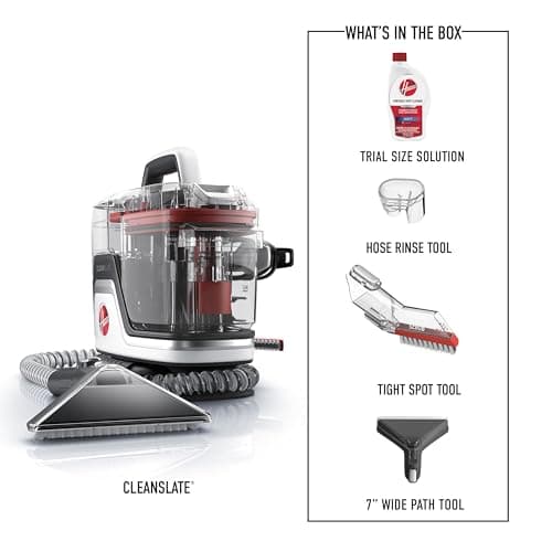 Hoover CleanSlate Plus Portable Carpet + Upholstery Spot Cleaner Machine, Powerful Suction with Versatile Tools, Pet Stain Remover, Car and Auto Detailer, Pair with Hoover Carpet Cleaner Solution 9