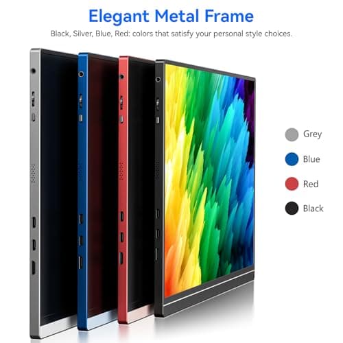 Veout 16" 1920 * 1200P IPS Portable Monitor, USB-C/HDMI FreeSync, 0.3" Ultra-Slim with Kickstand, 4 Colors for Travel & Office 8