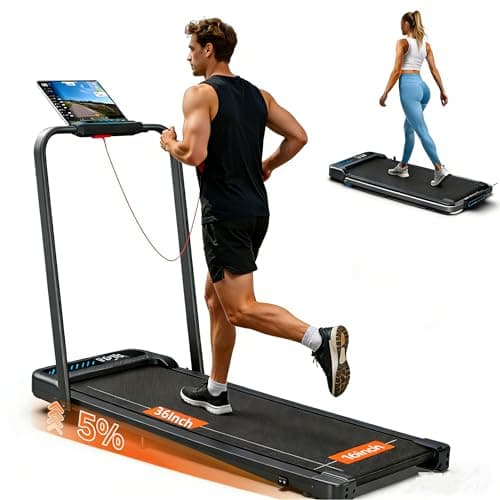 4 in 1 Foldable Treadmill with Handle Bar and Incline, Folding Walking Pad Treadmill for Home/Small Space 320 LBS Capacity, Compact Portable Under Desk Treadmill with APP, Auto Belt Align, 0.6-6.2MPH