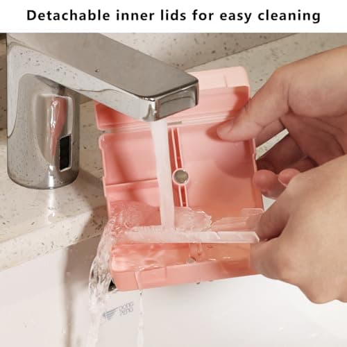 FYY Daily Pill Organizer, 7 Compartments Portable Pill Case Travel Pill Organizer,[Folding Design] Pill Box for Purse Pocket to Hold Vitamins,Cod Liver Oil,Supplements and Medication-Pink 5