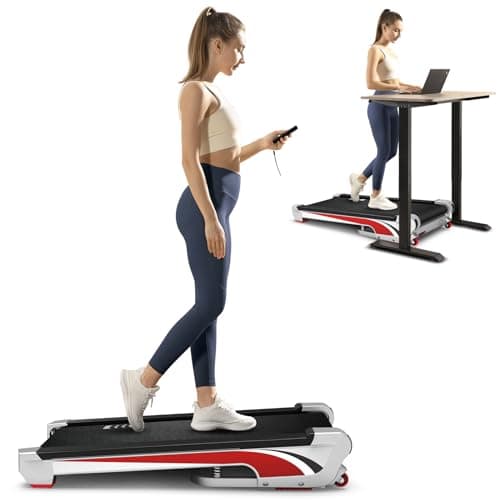REDLIRO Walking Pad with Incline, 2.5HP Compact Under Desk Treadmill Portable, 350lbs Capacity Incline Walking Pad for Small Space Fit Standing Desk at Home (Sliver)