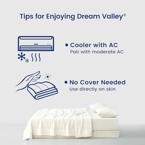 Dream Valley® Outlast® Deepsleep Cooling Comforter, Twin Size, NASA-Grade Space Technology Cooling Blanket for Hot Sleepers Night Sweats, Q-Max > 0.45 Aerocool™ Breathable Ivory, 68"x90" 6