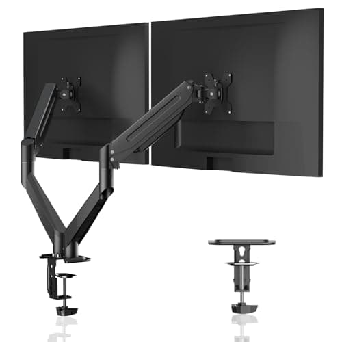 Dual Monitor Arm 32inch, Dual Monitor Mount, Monitor Desk Mount, Dual Monitor Stand Vesa Bracket, Monitor Stands for 17-32inch & 22lbs Monitors VESA Mount Computer Monitor Arm, Double Gas Spring Arm