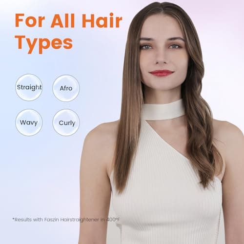 Faszin Professional Hair Straightener, 1.65inch Wide-Plate, Titanium Negative Ion Flat Iron, 30s Rapid Heating, LED Real-Time Temp Display, Wide Voltage & 10 Adjustable Temperature Levels (260-450℉) 9