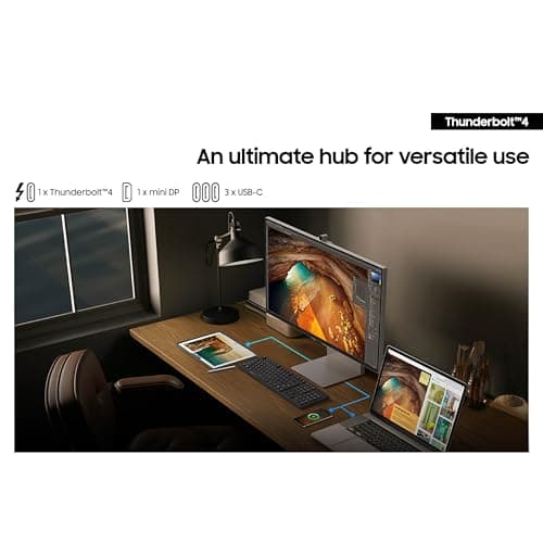 Samsung 27" ViewFinity S9 Series 5K Computer Monitor, Thunderbolt 4, DisplayPort, Matte Display, 4K Slimfit-Camera, Slim Metal Design, AirPlay, Smart-TV Apps, Gaming Hub, LS27C900PANXZA 9