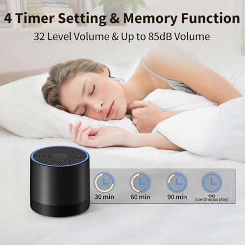 Portable Mini White Noise Machine Sound Machine with 30 Soothing Sounds for Newborn Kids Adults Rechargeable Sleep Brown Noise Machine with 4 Timers Memory Function for Travel Camping Home and Office 5