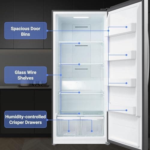 21 cu.ft Upright Freezer, Freezer Upright Frost Free Upright Freezers with LED Display,Stainless Steel Convertible Refrigerator Freezer for Garage,Kitchen Use 7