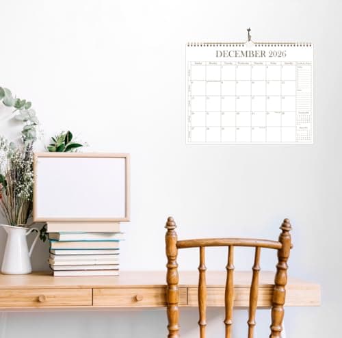 2026 Calendar - Wall Calendar 2026 from January 2026 - June 2027, 18 Months Calendar with Premium Paper, Twin-Wire Binding & Hanging Hook, 12" x 14.5", Golden 5