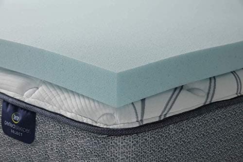 Serta ThermaGel Cooling, Pressure-Relieving Memory Foam Mattress Topper, 3 Inch, Queen,Blue 8