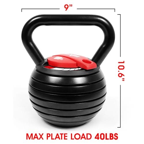 Yes4All Adjustable Kettlebell Weight/Solid Cast Iron Kettlebell Weight, Strength Training Kettlebells for Full Body Workout, Weightlifting, Conditioning, Strength & Core Training 7