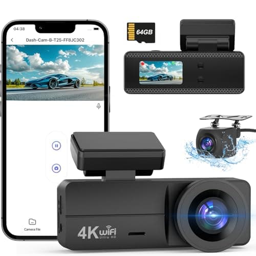Penemay Dash Cam Front 2K, WiFi Dash Camera for Cars with 32GB Card, Car Camera Dashcam with App, 24/7 Parking Monitor, G-Sensor, Loop Recording, 360° Rotatable Bracket