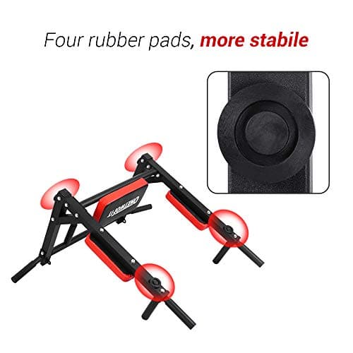 OneTwoFit Multifunctional Wall Mounted Pull Up Bar Chin Up bar Dip Station for Indoor Home Gym Workout, Power Tower Set Training Equipment Fitness Dip Stand Supports to 440 Lbs OT126 7