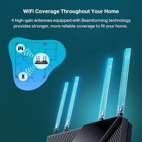 TP-Link Dual-Band AX3000 Wi-Fi 6 Router Archer AX55 | Wireless Gigabit Internet Router for Home | EasyMesh Compatible | VPN Clients & Server | HomeShield, OFDMA, MU-MIMO | USB 3.0 | Secure by Design 5