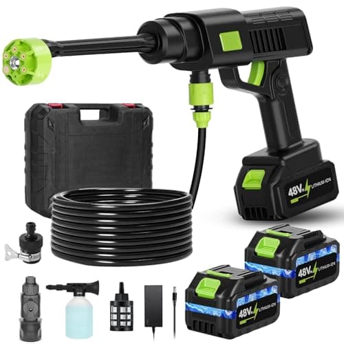 Portable Cordless Pressure Washer, 990PSI Portable Pressure Washer, Battery Powered 15000mAh, 6-in-1 Nozzle,10 Level,33FT Hose,Handheld Car Washer, Power Cleaner for Car, Patio,Floor