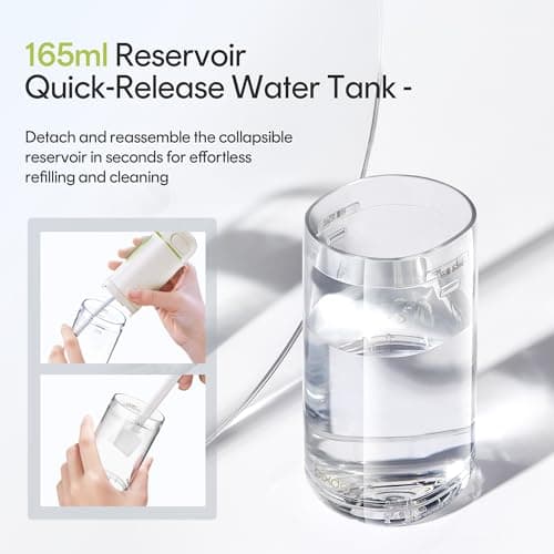 bixdo Water Flosser Portable for Travel - Mini Water Flosser with 3 Modes, IPX7 Waterproof, 360° Nozzles, Cordless Water Dental Flosser for Teeth Cleaning Flossing for Adults, Braces & Sensitive Gums 8