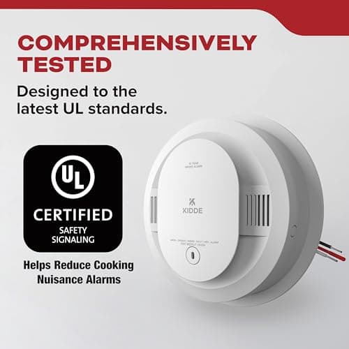 Kidde Hardwired Smoke Detector, 10-Year Battery Backup, Interconnectable, LED Warning Light Indicators, 4 Pack 5