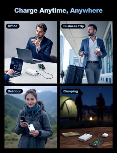 Moihosso 56800mAh High-Capacity Portable Charger, 22.5W USB-C Fast Charging Power Bank with LED Display, Triple Output External Battery Pack for iPhone 16/15/14/13, Samsung, iPad & More 7
