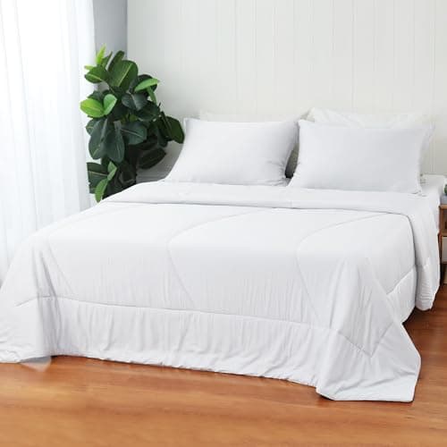 Bamboo Viscose All Season Comforter/Blanket - Ultra Soft & Breathable Comfort - Perfect Medium Weight for Snuggling Without Overheating - Enjoy Cozy Sleep All Night